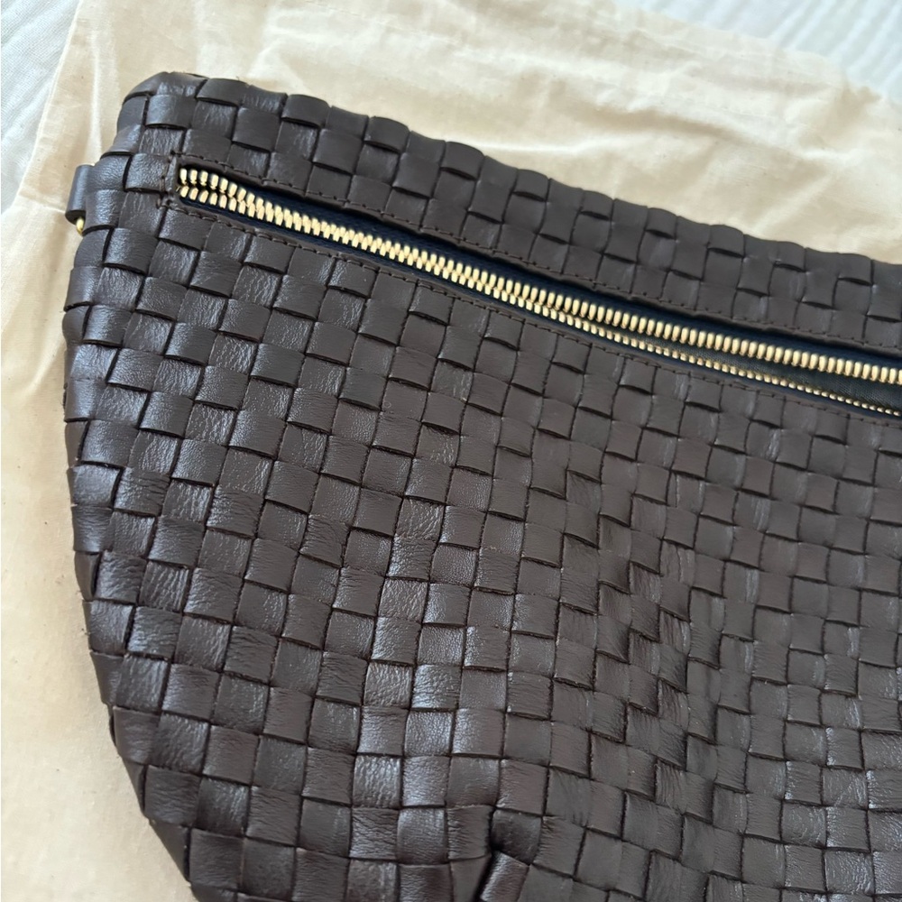 Clare V Woven Leather Crossbody Bag in Dark Brown with Gold Hardware Kalamata - Picture 16 of 16